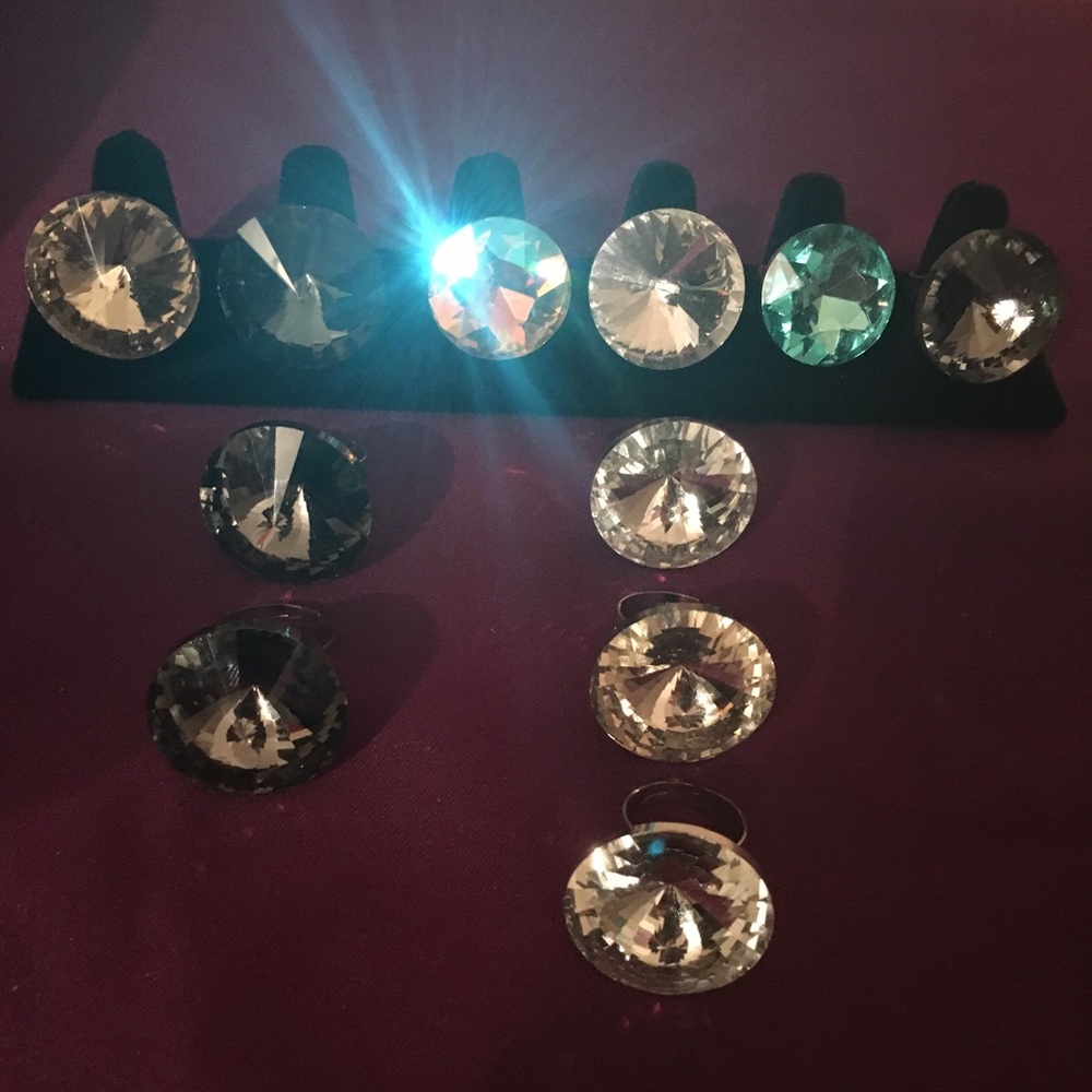 Wholesale Lot of Big Bling Rhinestone Rings!